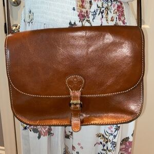 Patricia Nash Flap front Lison Saddle Leather crossbody bag